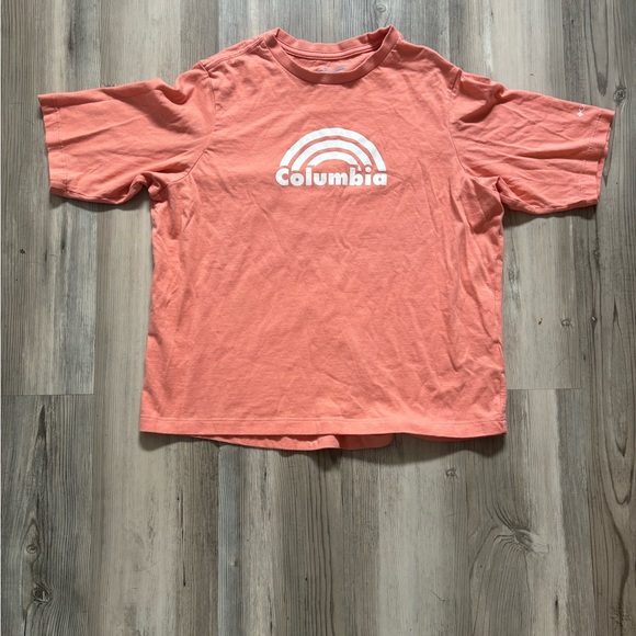 Columbia XS peach tee with white graphic NWOT - Picture 1 of 5